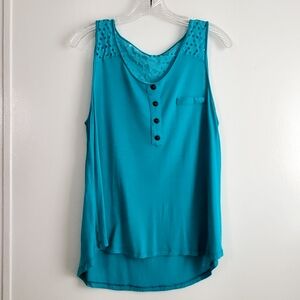 Womens Teal Tank Blouse Large
